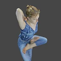 Game Movie Character In Blue Outfit Doing Cross Legged Floating Pose With Blurred Natural Background