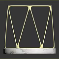 Modern Stylish Stool With Golden Metal Frame And Round Marble Base