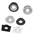 Modern Ceiling Downlights And Spotlights With Round Square Shapes Black White Frames 3d model