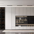 Modern TV Background Cabinet Interior With White Storage And Open Shelves Design