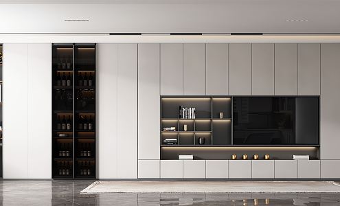 Modern TV Background Cabinet Wine Cabinet TV Cabinet 3d model