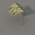 Camouflage Pattern Outdoor Camping Tent With Support Poles And Triangle Design 3d model
