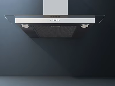 Modern Kitchen Range Hood With Glass Panel Control Panel And Built In Lights 3d model