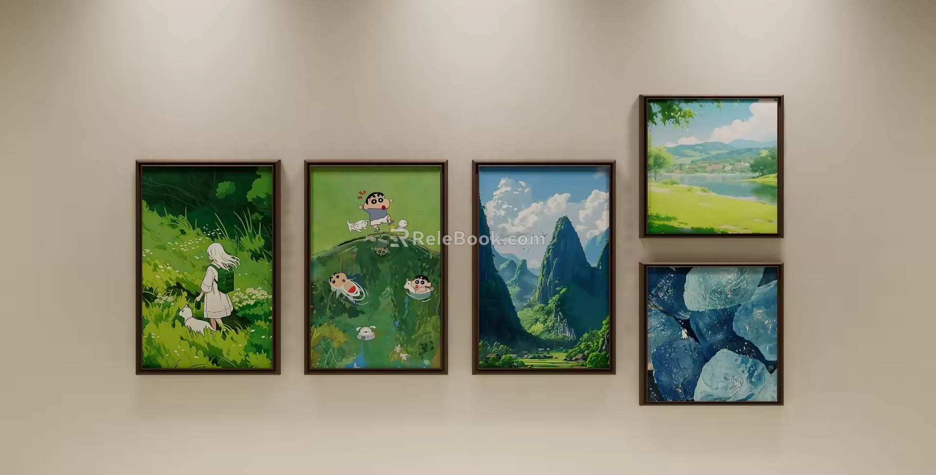 Modern Simple Hanging Painting Hanging Painting Combination 3d model