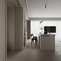 Modern Living And Dining Room Interior With Sofa Dining Table And Chandelier