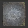 Natural Square Stone Slab With White Circular Center And Brown Green Surface On Black Background