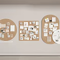 Corkboard Wall Hanging with Papers Notes and Decorative Cards on White Wall