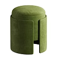 Upholstered Round Top Stools with Side Cutout Design in Multiple Colors