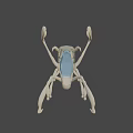 Game and Movie Fantasy Creature Character With Multi Legs Sharp Claws and Gray Blue Tones