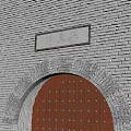 Ancient Chinese Architecture Gate With Stone Walls Red Wooden Door And Traditional Roof