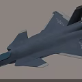 Detailed Modern Gray Fighter Jet 3D Model with Cockpit Wings Engines and Star Emblem