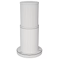Outdoor Garden Pathway Light With Black Cylinder Base And Transparent Multi layer Glass Shade