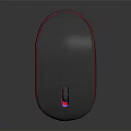 Modern Electronic Wireless Mouse With Gray Body Red Purple Accent Lines And Ergonomic Design