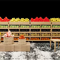 Modern Shelf Supermarket Shelf Fresh Freezer Container 3d model