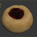 Delicious Round Bun With Sweet Berry Jam Filling And Golden Crust