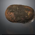 Roasted Sweet Potato With Charred Surface And Orange Red Hue On Dark Reflective Background