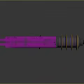 Futuristic Purple Weapon Gun With Yellow Spiral Structure And Black Handle Design