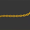 Golden Curved Chain Pendant With Shiny Reflective Surface On Gray Gradient Background 3d model