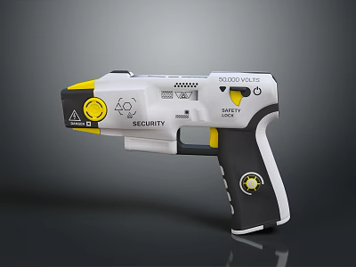 Medical Device With Safety Security Features 50000 Volts White Yellow Black Ergonomic Design 3d model