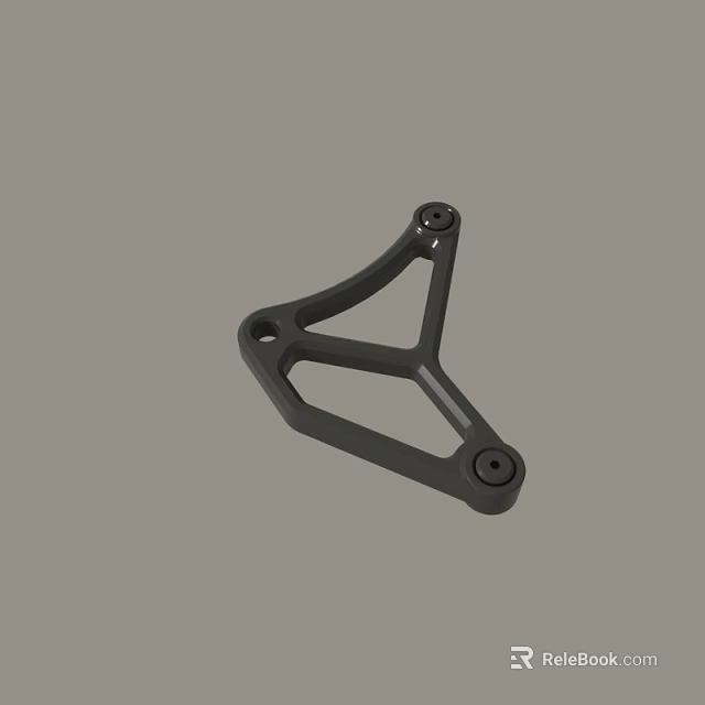 Black Metal Bracket Triangular Structure With Mounting Holes For Industrial Use 3d model