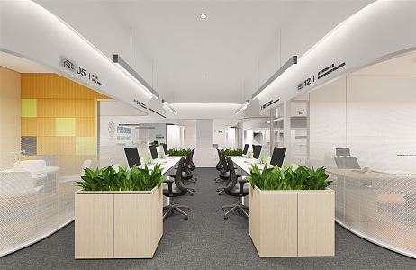 modern public office area open public office area 3d model