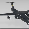 Realistic Black Military Transport Aircraft Model Featuring Four Engines Long Wings And Tail Marking
