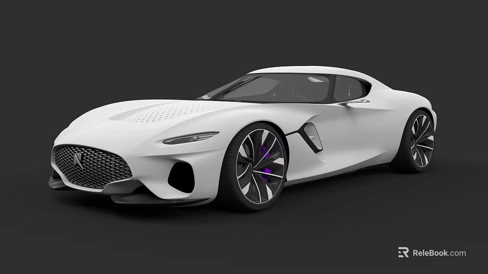 White Sleek Sports Car With Modern Aerodynamic Design And Stylish Wheels 3d model 