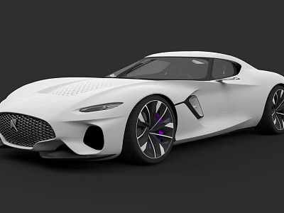 White Sleek Sports Car With Modern Aerodynamic Design And Stylish Wheels 3d model