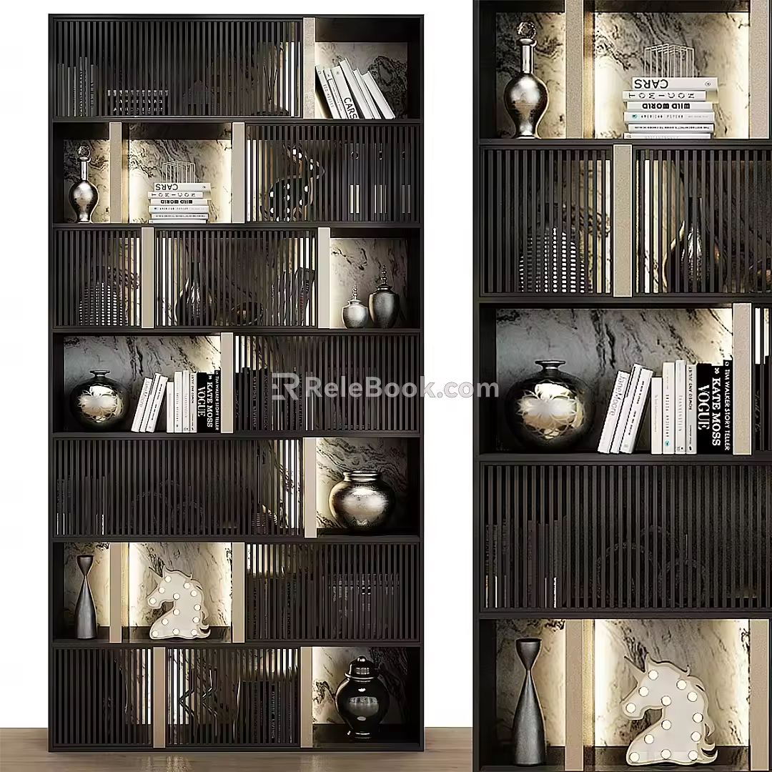 Light Luxury Storage Rack Bookshelf Display Rack 3d model