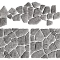 Natural Stone Stepping Stones With Irregular Shape For Garden Path Design 3d model