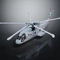 Modern White Helicopter With Large Rotors Sleek Body And Detailed Windows Design