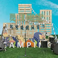 Xiamen Limited Camping Festival Scene With Musical Instruments Grass Field Wooden Backdrop And Colorful Decorations