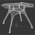 Modern Single Chair With Unique Curved Legs And Black Seat Design
