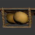 Traditional Bamboo Percussion Instrument With Arranged Bars On Wooden Frame And Mallets