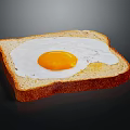 Delicious Whole Grain Toast Topped With Runny Yolk Fried Egg For Breakfast