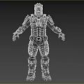 Futuristic Armored Sci-Fi Character With Mechanical Exoskeleton And Segmented Structure 3d model