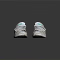 White Retro Worn Sneakers With Velcro Straps Green Label And Dirty Soles