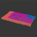 Colorful 3D Landscape Model Showcasing Mountain Ranges Blue Water Areas And Rolling Topography