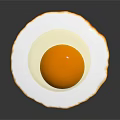 Runny Yolk Fried Egg With Golden Edges Made Using Non Stick Frying Pan