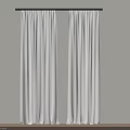 White Curtains With Black Rod On White Wall And Wooden Floor Elegant Drape Home Decor