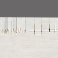 Modern Stylish Hanging Chandeliers With Geometric Metal Frames And Multiple Pendants