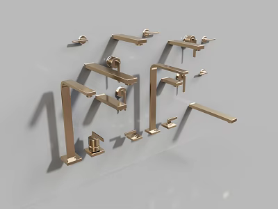 Modern Brass Faucet Collection With Various Designs And Elegant Finish Details 3d model