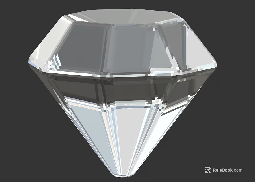 High Quality Sparkling Brilliant Cut Diamond Gemstone For Luxury Jewelry Design 3d model 