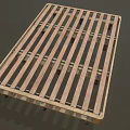 Natural Wooden Bed Frame With Slatted Design For Sturdy Mattress Support