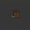 Practical Wooden Writing Desk Featuring Drawers Cabinets And Circular Side Platforms 3d model