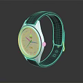 Modern Wrist Watch With Black Leather Strap And Transparent Dial Design