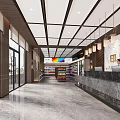 Contemporary Luxury Hotel Lobby With Marble Reception Counter And Elegant Metal Feature Wall Design