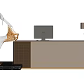 Modern reception desk 3d model