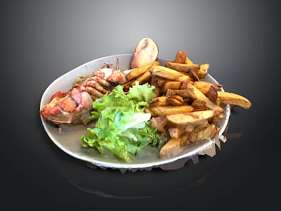 Lobster Meal Seafood Cuisine Catering Food Food and Beverage Realistic 3d model