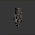 Textured Maroon Goat Sculpture with Artistic Design and Dynamic Standing Pose